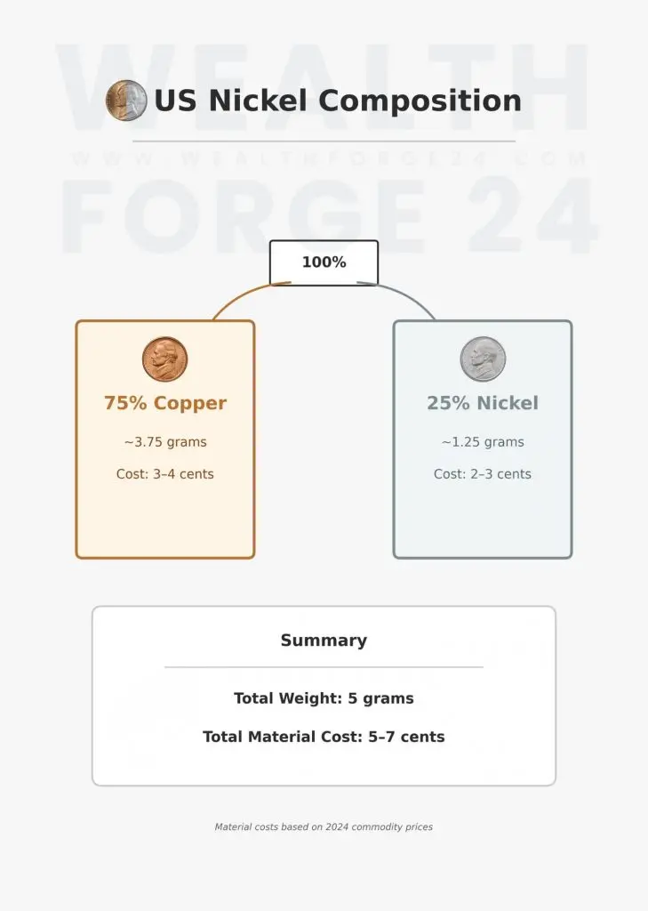 Nickel composition breakdown copper and nickel percentages